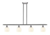 White Venetian - 4 Light - 48 inch - Brushed Satin Nickel - Stem Hung - Island Light (516-4I-SN-G1217-6WV)