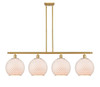 Farmhouse Chicken Wire - 4 Light - 48 inch - Satin Gold - Cord hung - Island Light (516-4I-SG-G121-10CSN)