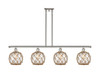 Farmhouse Rope - 4 Light - 48 inch - Polished Nickel - Cord hung - Island Light (516-4I-PN-G122-8RB)
