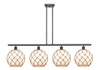 Farmhouse Rope - 4 Light - 48 inch - Matte Black - Cord hung - Island Light (516-4I-BK-G121-10RB)