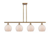 Farmhouse Chicken Wire - 4 Light - 48 inch - Brushed Brass - Cord hung - Island Light (516-4I-BB-G121-8CSN-LED)