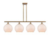 Farmhouse Chicken Wire - 4 Light - 48 inch - Brushed Brass - Cord hung - Island Light (516-4I-BB-G121-10CSN)