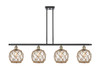 Farmhouse Rope - 4 Light - 48 inch - Black Antique Brass - Cord hung - Island Light (516-4I-BAB-G122-8RB)
