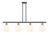 White Venetian - 4 Light - 48 inch - Black Antique Brass - Stem Hung - Island Light (516-4I-BAB-G1217-8WV)