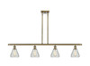 Conesus - 4 Light - 48 inch - Antique Brass - Cord hung - Island Light (516-4I-AB-G275-LED)
