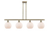 Athens - 4 Light - 48 inch - Antique Brass - Cord hung - Island Light (516-4I-AB-G121-8-LED)