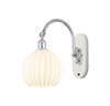 White Venetian - 1 Light - 8 inch - White Polished Chrome - Sconce (518-1W-WPC-G1217-8WV)