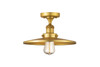 Railroad - 1 Light - 12 inch - Satin Gold - Semi-Flush Mount (517-1CH-SG-MFR-SG-12)