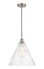 Berkshire - 1 Light - 16 inch - Brushed Satin Nickel - Cord hung - Pendant (616-1P-SN-GBC-164-LED)