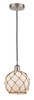 Farmhouse Rope - 1 Light - 8 inch - Brushed Satin Nickel - Cord hung - Mini Pendant (616-1P-SN-G121-8RB-LED)