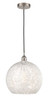White Mouchette - 1 Light - 14 inch - Brushed Satin Nickel - Cord Hung - Pendant (616-1P-SN-G1216-14WM)