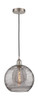 Athens Deco Swirl - 1 Light - 12 inch - Brushed Satin Nickel - Cord hung - Mini Pendant (616-1P-SN-G1213-12SM)