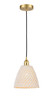 Bristol Natural - 1 Light - 6 inch - Satin Gold - Cord hung - Mini Pendant (616-1P-SG-NBD-9-NAT)