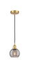 Athens Deco Swirl - 1 Light - 6 inch - Satin Gold - Cord hung - Mini Pendant (616-1P-SG-G1213-6SM)