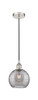 Athens Deco Swirl - 1 Light - 8 inch - Polished Nickel - Cord hung - Mini Pendant (616-1P-PN-G1213-8SM)