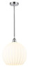 White Venetian - 1 Light - 14 inch - Polished Chrome - Cord Hung - Pendant (616-1P-PC-G1217-14WV)