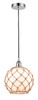 Farmhouse Rope - 1 Light - 10 inch - Polished Chrome - Cord hung - Mini Pendant (616-1P-PC-G121-10RB)