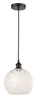 White Mouchette - 1 Light - 10 inch - Oil Rubbed Bronze - Cord Hung - Mini Pendant (616-1P-OB-G1216-10WM)