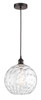 Athens Water Glass - 1 Light - 12 inch - Oil Rubbed Bronze - Cord hung - Mini Pendant (616-1P-OB-G1215-12-LED)