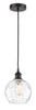 Athens Water Glass - 1 Light - 8 inch - Matte Black - Cord hung - Mini Pendant (616-1P-BK-G1215-8-LED)