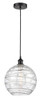 Athens Deco Swirl - 1 Light - 12 inch - Matte Black - Cord hung - Mini Pendant (616-1P-BK-G1213-12-LED)