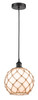 Farmhouse Rope - 1 Light - 10 inch - Matte Black - Cord hung - Mini Pendant (616-1P-BK-G121-10RB)