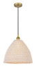 Bristol Natural - 1 Light - 6 inch - Brushed Brass - Cord hung - Mini Pendant (616-1P-BB-NBD-16-NAT)