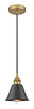 Smithfield - 1 Light - 7 inch - Brushed Brass - Cord hung - Mini Pendant (616-1P-BB-M8-BK-LED)