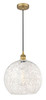 White Mouchette - 1 Light - 14 inch - Brushed Brass - Cord Hung - Pendant (616-1P-BB-G1216-14WM)