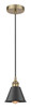 Smithfield - 1 Light - 7 inch - Antique Brass - Cord hung - Mini Pendant (616-1P-AB-M8-BK-LED)