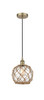 Farmhouse Rope - 1 Light - 8 inch - Antique Brass - Cord hung - Mini Pendant (616-1P-AB-G122-8RB-LED)