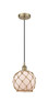 Farmhouse Rope - 1 Light - 8 inch - Antique Brass - Cord hung - Mini Pendant (616-1P-AB-G121-8RB-LED)