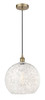 White Mouchette - 1 Light - 14 inch - Antique Brass - Cord Hung - Pendant (616-1P-AB-G1216-14WM)