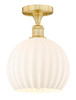 White Venetian - 1 Light - 10 inch - Satin Gold - Semi-Flush Mount (616-1F-SG-G1217-10WV)