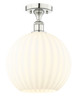 White Venetian - 1 Light - 12 inch - Polished Nickel - Semi-Flush Mount (616-1F-PN-G1217-12WV)
