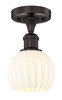 White Venetian - 1 Light - 6 inch - Oil Rubbed Bronze - Semi-Flush Mount (616-1F-OB-G1217-6WV)
