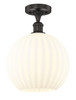 White Venetian - 1 Light - 12 inch - Oil Rubbed Bronze - Semi-Flush Mount (616-1F-OB-G1217-12WV)
