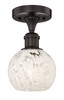 White Mouchette - 1 Light - 6 inch - Oil Rubbed Bronze - Semi-Flush Mount (616-1F-OB-G1216-6WM)