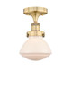 Olean - 1 Light - 7 inch - Brushed Brass - Semi-Flush Mount (616-1F-BB-G321)
