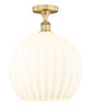 White Venetian - 1 Light - 14 inch - Brushed Brass - Semi-Flush Mount (616-1F-BB-G1217-14WV)