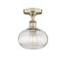 Ithaca - 1 Light - 8 inch - Antique Brass - Semi-Flush Mount (616-1F-AB-G555-8CL)