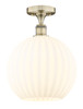 White Venetian - 1 Light - 12 inch - Antique Brass - Semi-Flush Mount (616-1F-AB-G1217-12WV)