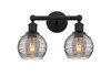 Athens Deco Swirl - 2 Light - 15 inch - Matte Black - Bath Vanity Light (616-2W-BK-G1213-6SM)