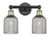 Bridal Veil - 2 Light - 14 inch - Black Antique Brass - Bath Vanity Light (616-2W-BAB-G559-5SM)