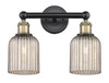Bridal Veil - 2 Light - 14 inch - Black Antique Brass - Bath Vanity Light (616-2W-BAB-G559-5ME)
