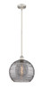 Athens Deco Swirl - 1 Light - 14 inch - Brushed Satin Nickel - Cord hung - Pendant (616-1S-SN-G1213-14SM)