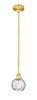 Athens Water Glass - 1 Light - 6 inch - Satin Gold - Cord hung - Mini Pendant (616-1S-SG-G1215-6)