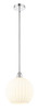 White Venetian - 1 Light - 12 inch - Polished Chrome - Stem Hung - Mini Pendant (616-1S-PC-G1217-12WV)