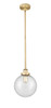 Beacon - 1 Light - 10 inch - Brushed Brass - Cord hung - Mini Pendant (616-1SH-BB-G204-10)