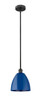 Plymouth - 1 Light - 9 inch - Matte Black - Cord hung - Mini Pendant (616-1S-BK-MBD-9-BL)